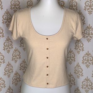 FOREVER 21 scoop neck cropped top M